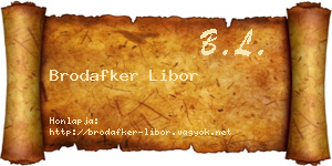 Brodafker Libor névjegykártya